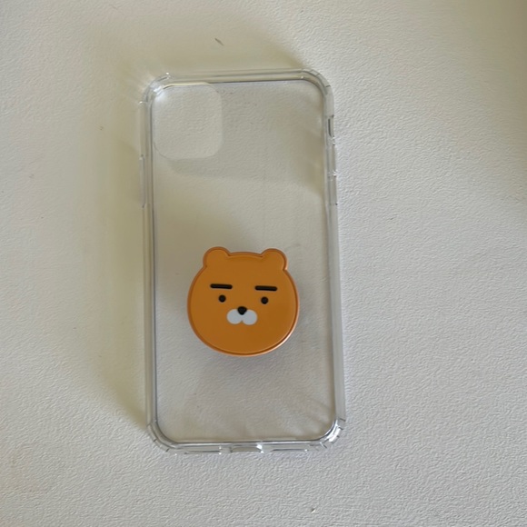 kakao friends Accessories - I phone 11 clear case with PopSockets (Griptalk)